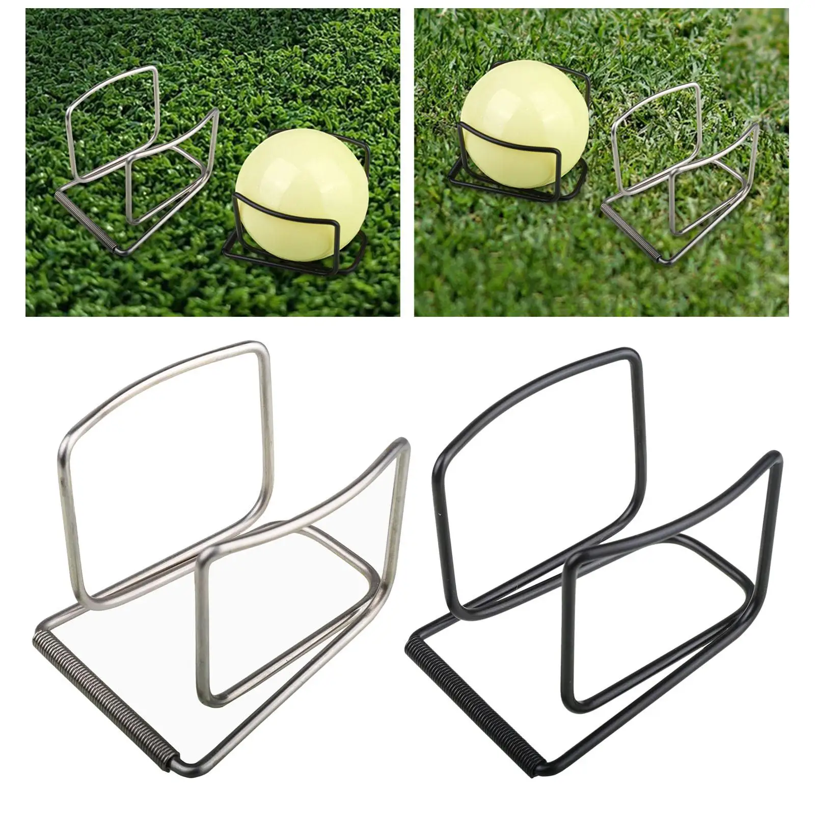 2-6pack Park Golf Ball Clip Golf Ball Holder Outdoor Practice Silver