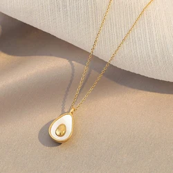 European Fashion Personality Taigang Fruit Avocado Colorless Pendant Necklace Business Banquet Gift Women's Jewelry Necklace