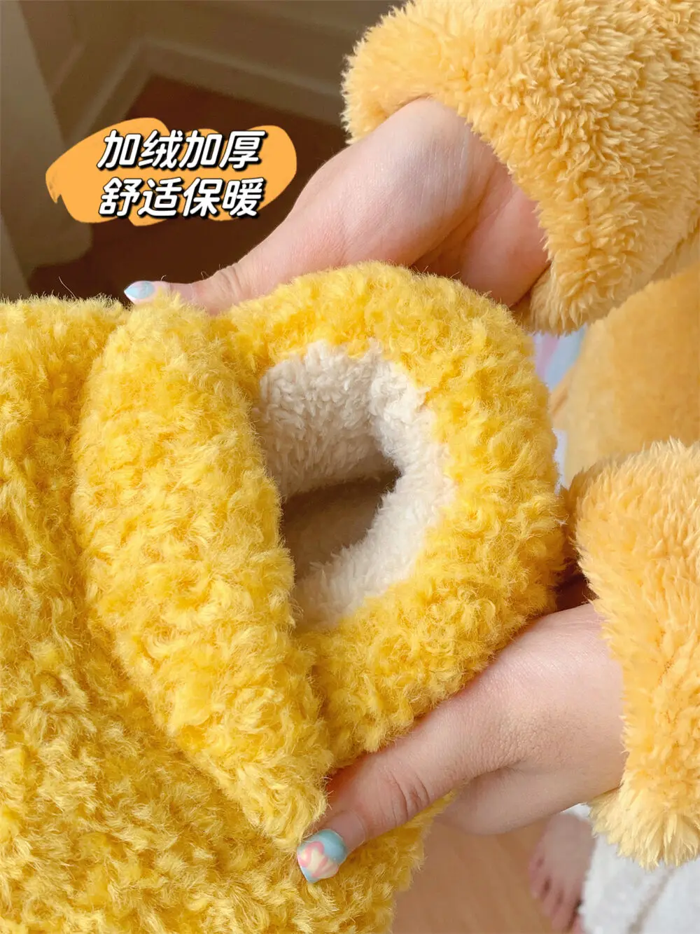 Cartoon Duck Palm Cotton Home Slippers For Women\'s Winter Indoor Household Slippers Man Warm Gintama Elizabeth Non Slip Slipper