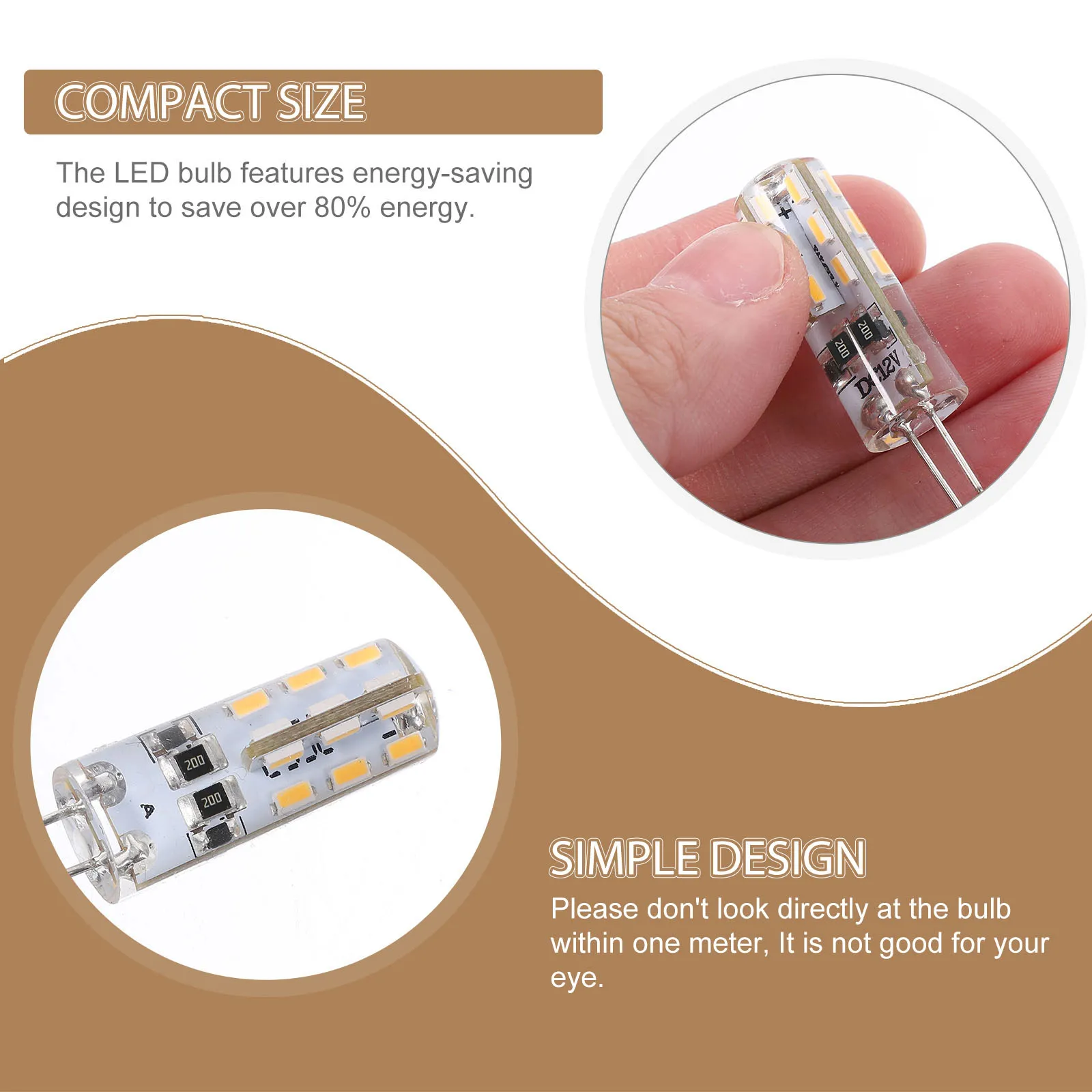 10Pcs Leorx G4 2W 3014 Smd 2600-2900k Warm White LED Bulbs DC12V 80energysaving 100lumens Leorx G4 LED Bulb 12V