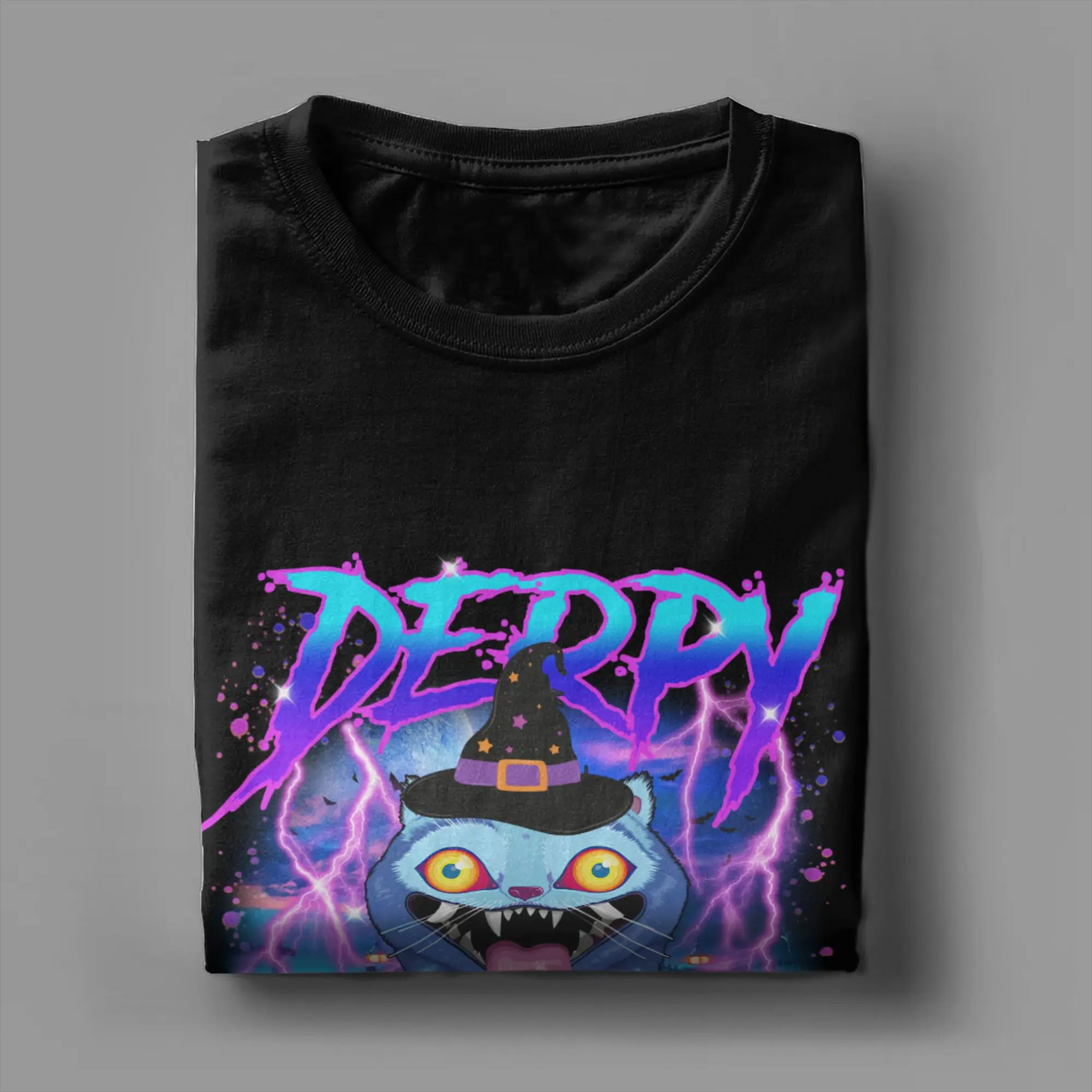 KPop شيطان الصيادين الأزرق النمر هالوين تي شيرت للرجال القطن الخالص تي شيرت طاقم الرقبة قصيرة الأكمام تي شيرت حجم كبير الملابس #4