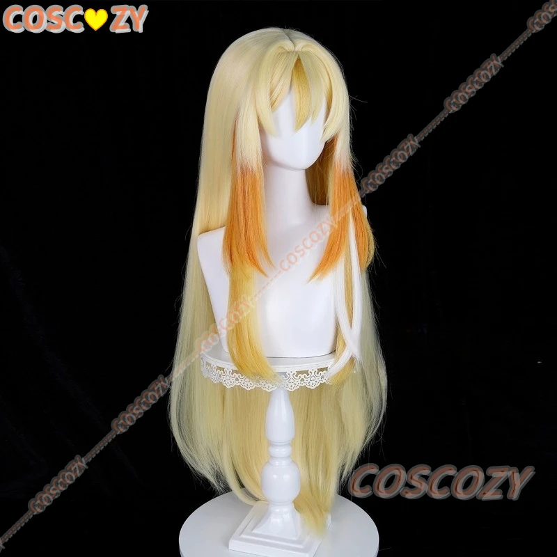 Peruka Cosplay Genshin Impact Rhinedottir Blond Pomarańczowa Długie Włosy Hexenzirkel Złoty Cztery Odcienie Halloween Party dla Kobiet Dziewczyn Rekwizyt