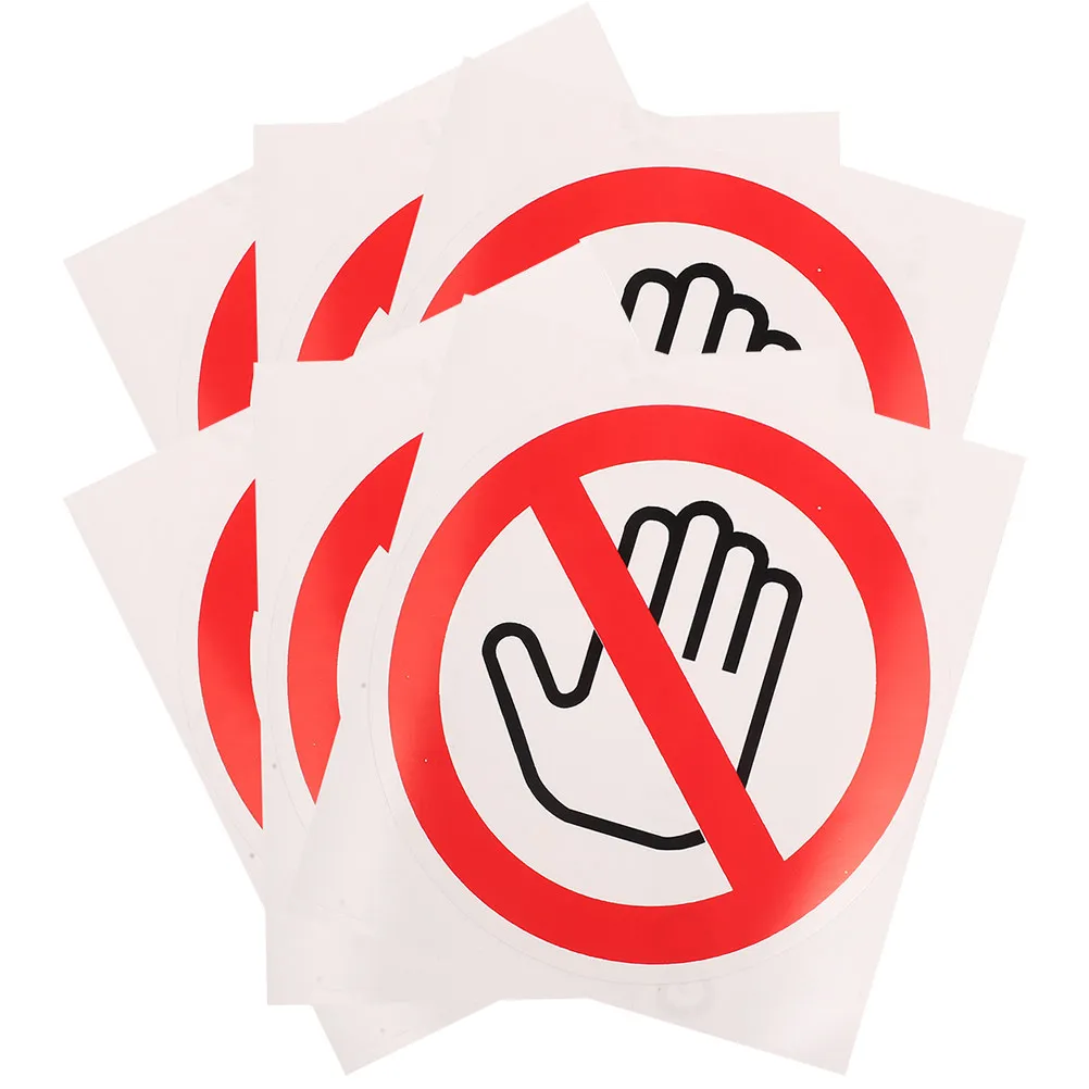 

6Pcs Do Not Touch Stickers Heavy Duty Waterproof Warning Decals Safety Sign Labels for Industrial Security Devices Caution