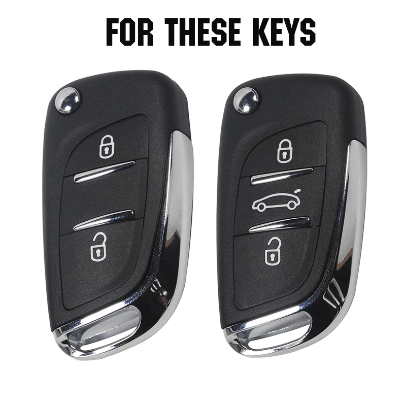 3 Button Silicone Key Fob Cover Case For Citroen C2 C3 C4 C5 DS4 For Peugeot 107 207 307 407 308 607 Car Remote Flip Key Shell