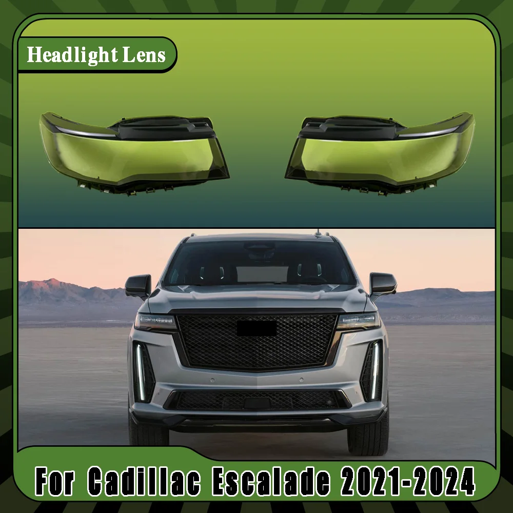 Car Front Lens Light Head Lamp Lampcover Headlight Shell Transparent Lampshade Headlight Cover For Cadillac Escalade 2021-2024