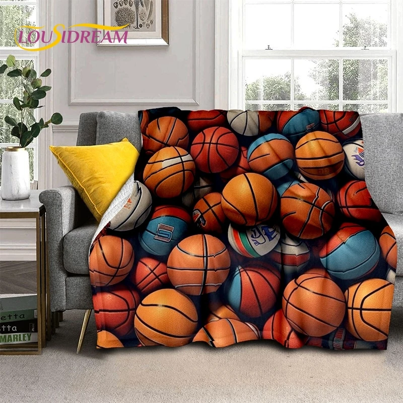 Lastest Basketball Court Frame Soft Blankets,Keep Warm Throw Blanket Comfortable Blanket for Picnic Beds Sofa Home Bedroom gift