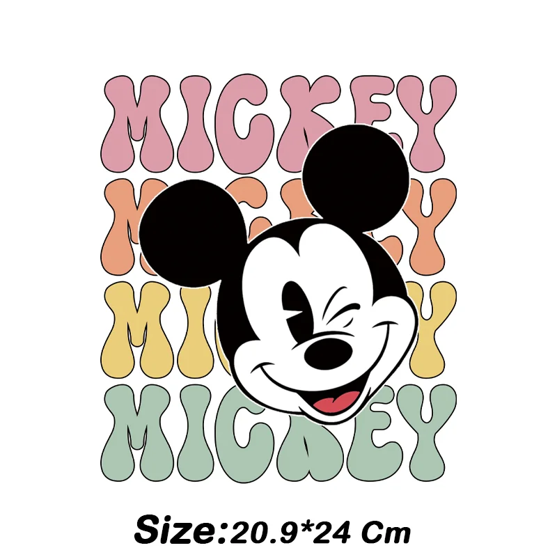 Disney Cute Mickey Mouse Donald Duck Cartoon Heat-Adhesive Patches For Clothes Print Pattern DIY transfers stickers for clothing