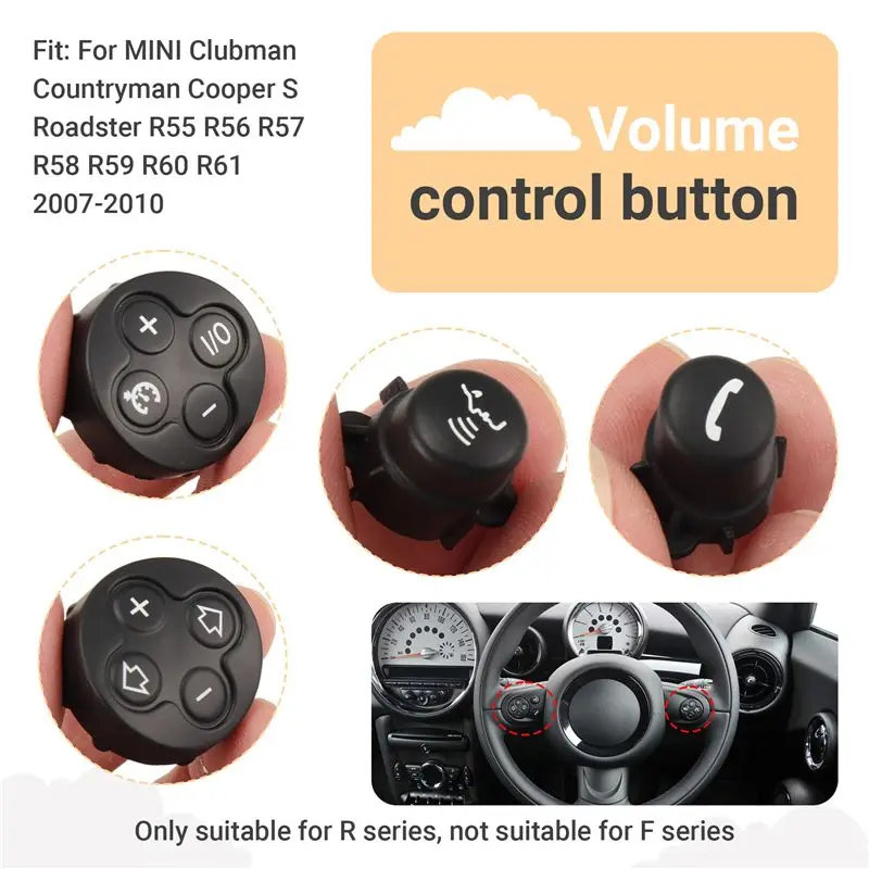 Cruise Control Switch Cover For Car Steering Wheel Push Button For MINI Cooper R55 R56 R57 R58 R59 R60