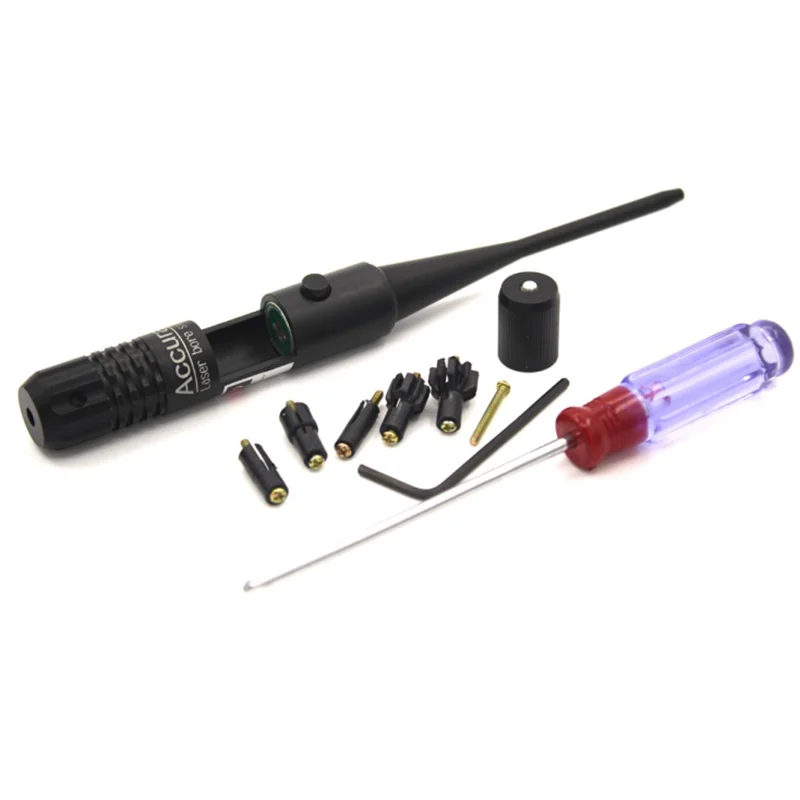 Universal Laser Bore Sight Kit.177 .22 to.68 .78 Laser Collimator Laser Pointer Rifle Glock Laser Sight ON/OFF Switch