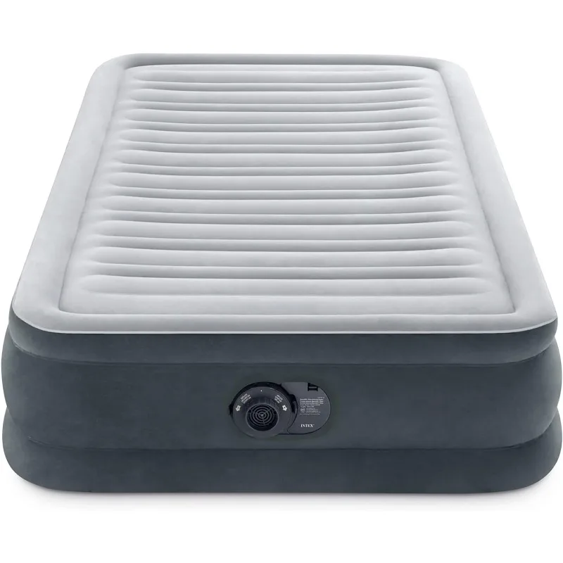 Dura-Beam Deluxe Comfort-Plush Luxury Air Mattress: Fiber-Tech Construction – Built-in Electric Pump – Dual-Layer Comfort Top