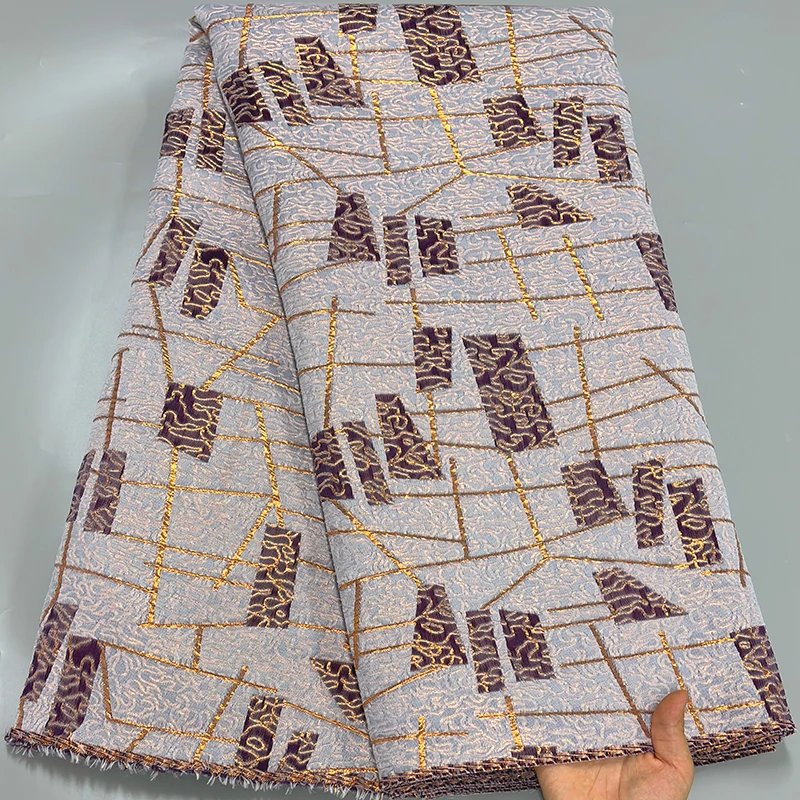 

2026 French Brocade Jacquard Lace Fabrics Nwe High Quality African Damask Lace Fabric Nigerian Tulle Lace For Wedding Dress