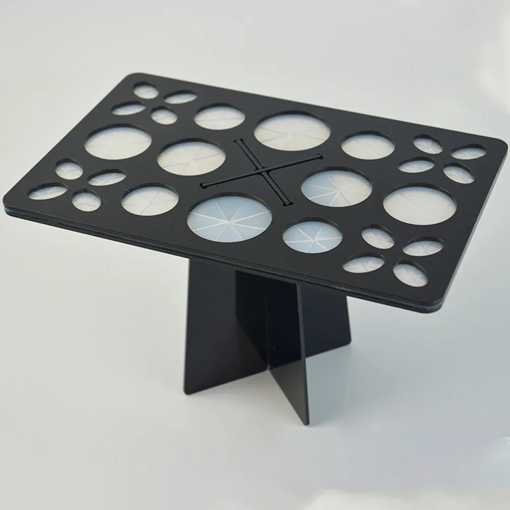 Shelf Black Makeup Brush Drying Rack with Downward Bristle Storage Inclinable Holder for Neat Drying and Portability