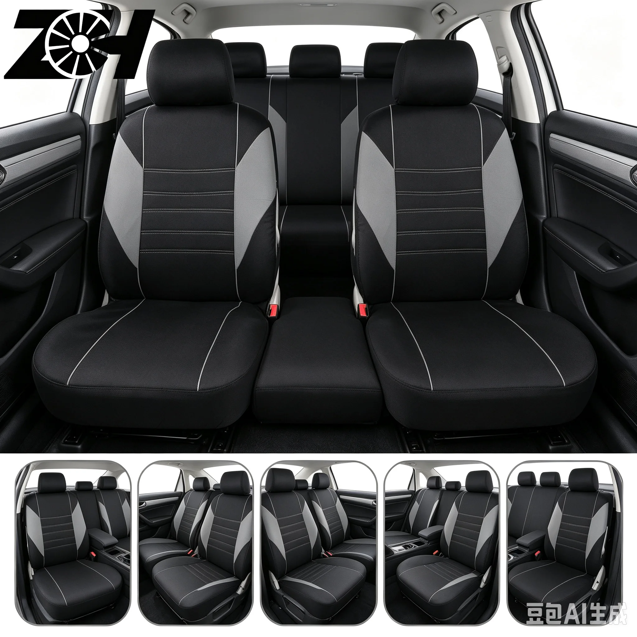Universal 7 Colors 5 7 8 Seats CoverAuto Car Seat Covers Ployester Cushion Full Set Front Rear For Sedans Seat Cover AT MT