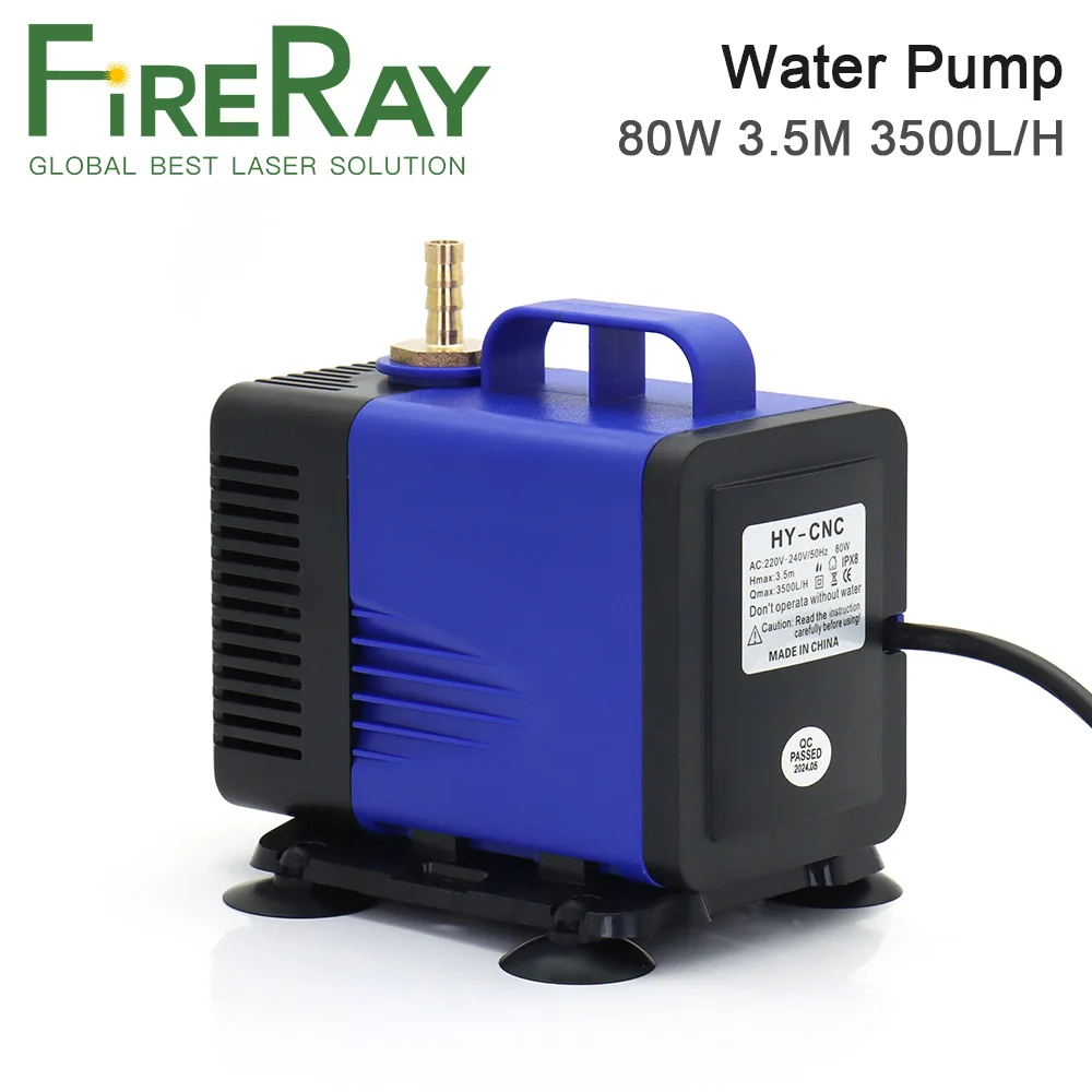 Fireray Submersible Water Pump 80W 3.5M 3500L/H IPX8 220V for CO2 Laser Engraving Cutting Machine