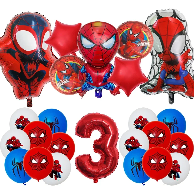 Spiderman Birthday Party Decorations Balloons Banner Plates Cup Spider Theme Tableware Event Party Supplies for Boy Kids Gifts