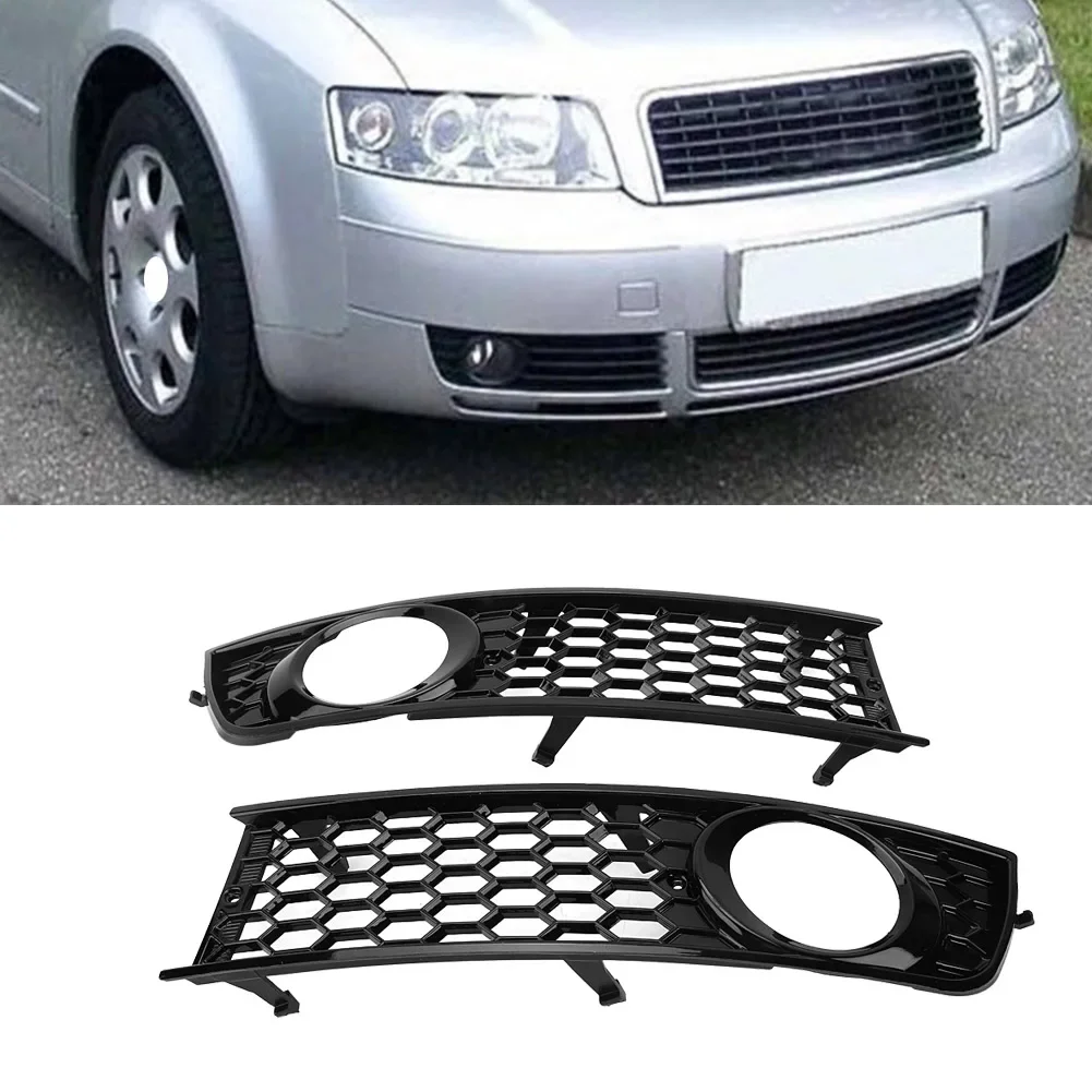 

1 Pair of Fog Light Grille Perforated Black Fog Lamp Bezel ABS OEM Replacement For Audi A4 B6 2002-2005 Car Modification