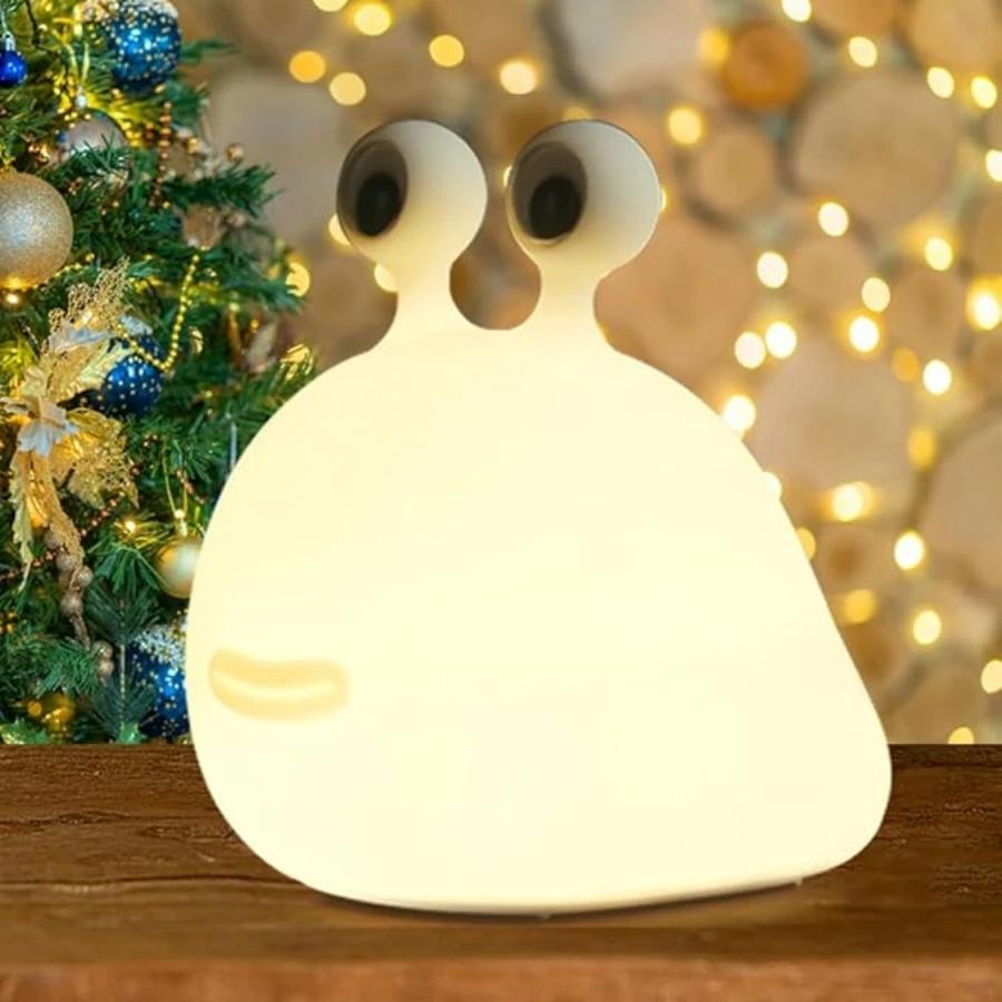 Slug Night Light with Touch Sensor for Bedroom,  Squishy Silicone Soft Night Light , Cute Animal Bedside Lamp