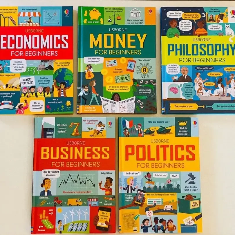 7 English Story Picture Books Usborne Money Business for Beginners, Junior Business School English Version