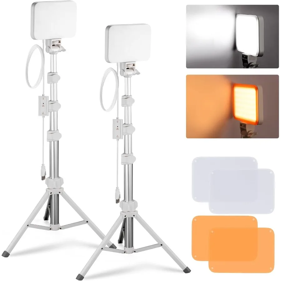 

Базовый комплект светодиодного освещения панели видеосъемки, комплект из 2 шт. с фильтром-подставкой для штатива для студийной фотографии, прямая трансляция в реальном времени