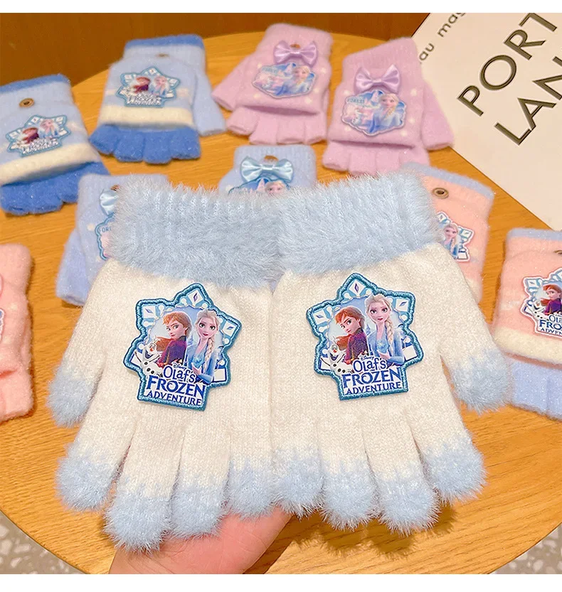 

Frozen Gloves Children's Gloves Keep Warm in Winter Elsa Anna Girl Cartoon Knitted Gloves Children's Christmas Gift