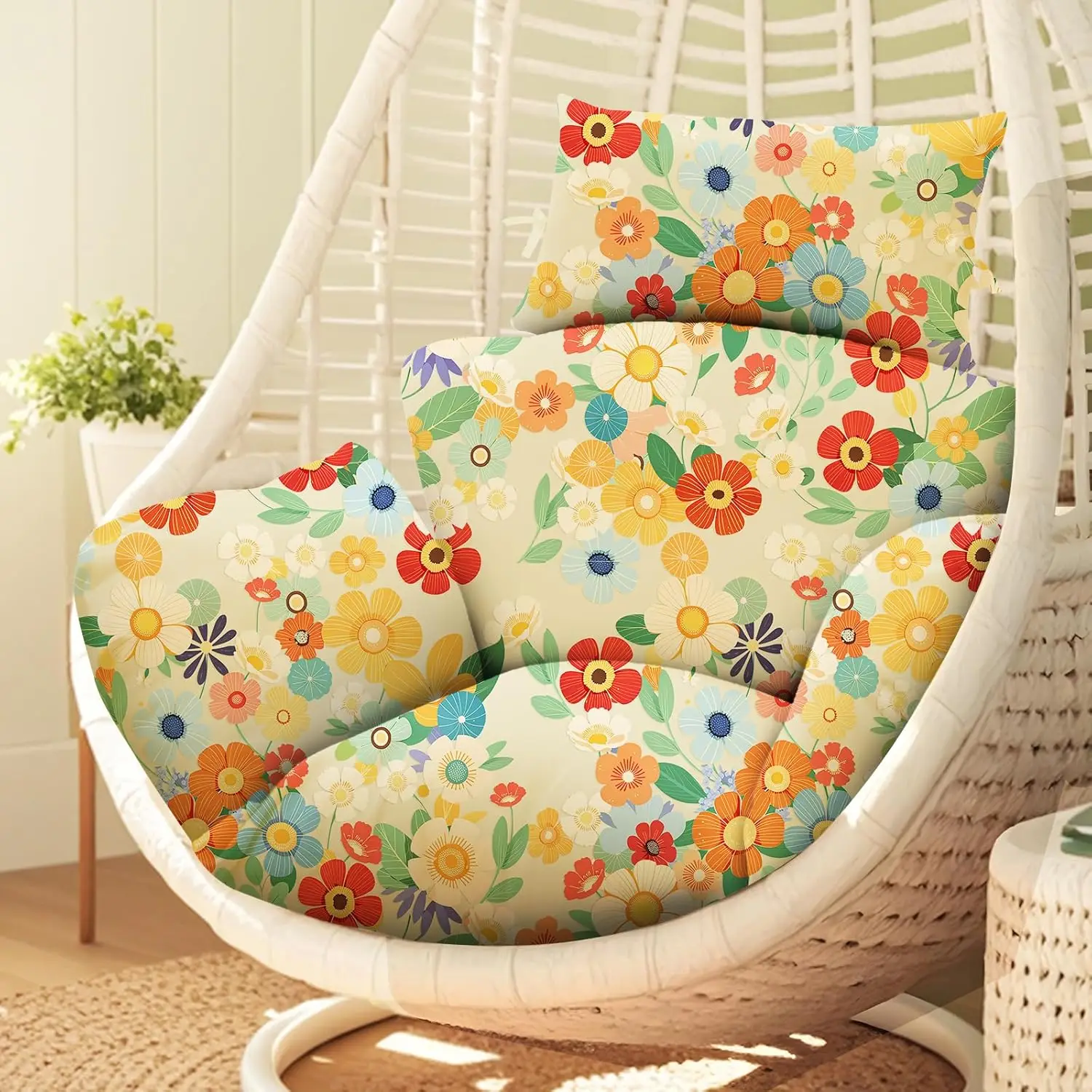 

Водонепроницаемая сменная подушка для кресла-яйца, толстая подушка для качелей для дома и улицы с подголовником