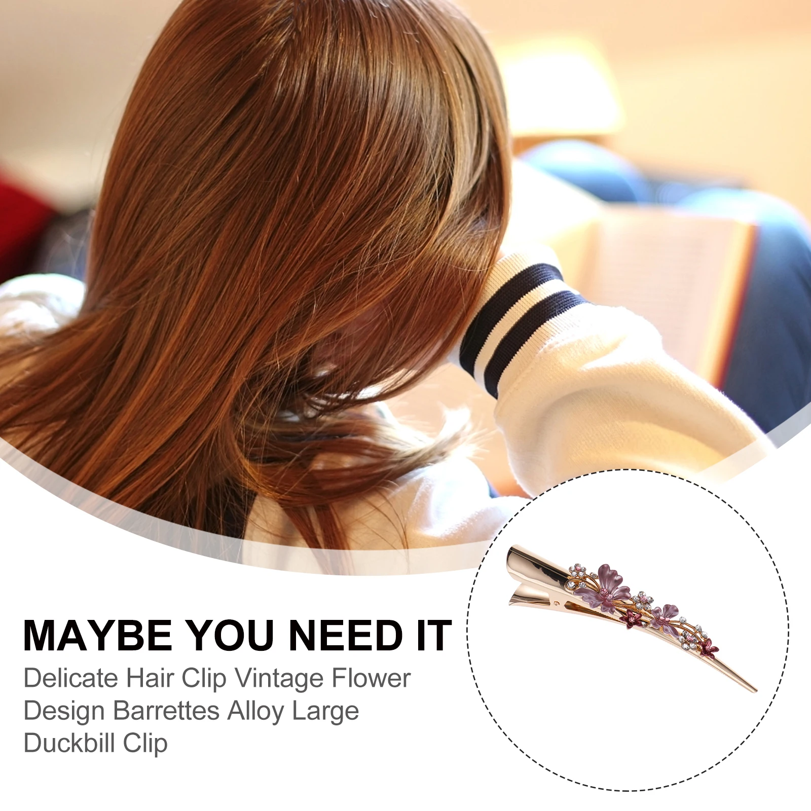

Metal Flower Hair Clips Decorative Accessories Women Purple Barrettes Durable Fashion Design Party Festival Travel Daily Life