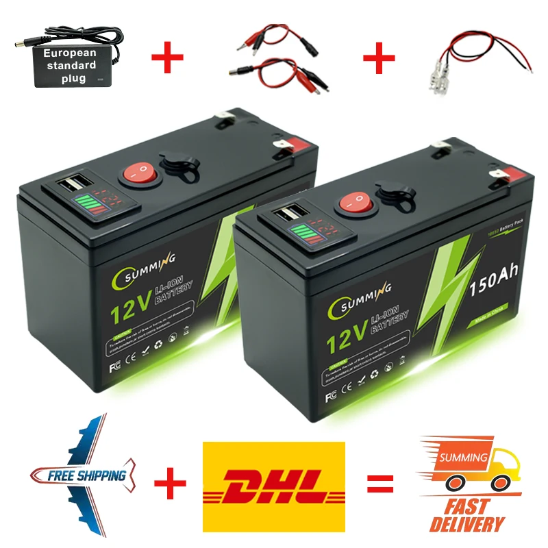 

12V 150Ah Lithium 5000+Cycles LiFeP04 Rechargeable Battery for Solar/Wind Power,Small UPS,Lighting,Power Wheels,Fish Finder