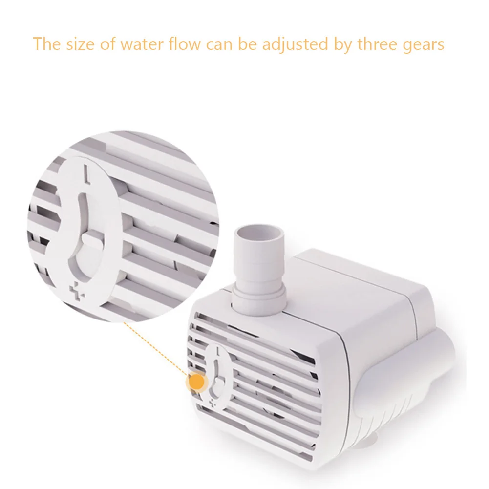 مضخة مياه للقطط تعمل بمنفذ USB مضخة مياه للأسماك 3 تدفق نافورة سمك قابلة للتعديل كتم مضخة مياه للحيوانات الأليفة لخزان حوض أسماك #6