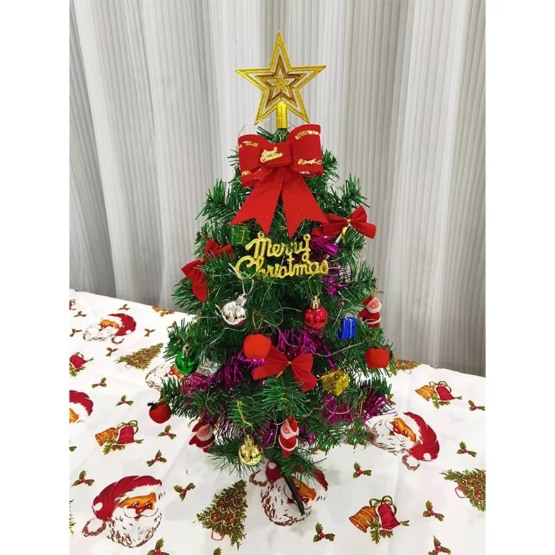 30/45/60cm Artificial Mini Christmas Tree Set Tabletop Xmas Tree with Decorative Pendants DIY Xmas Tree Party Decors Navidad