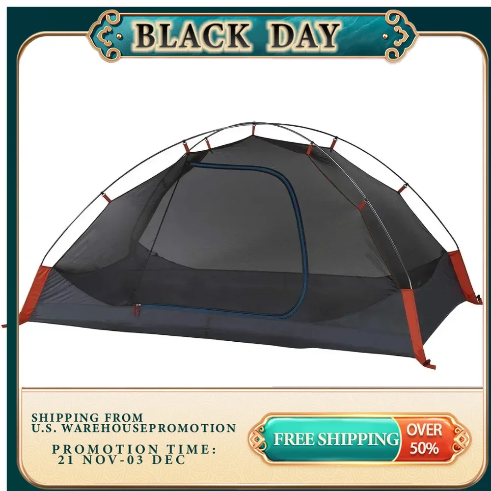 Lightweight backpack tent pole frame, waterproof polyester placket, can accommodate 2 people, black free shipping