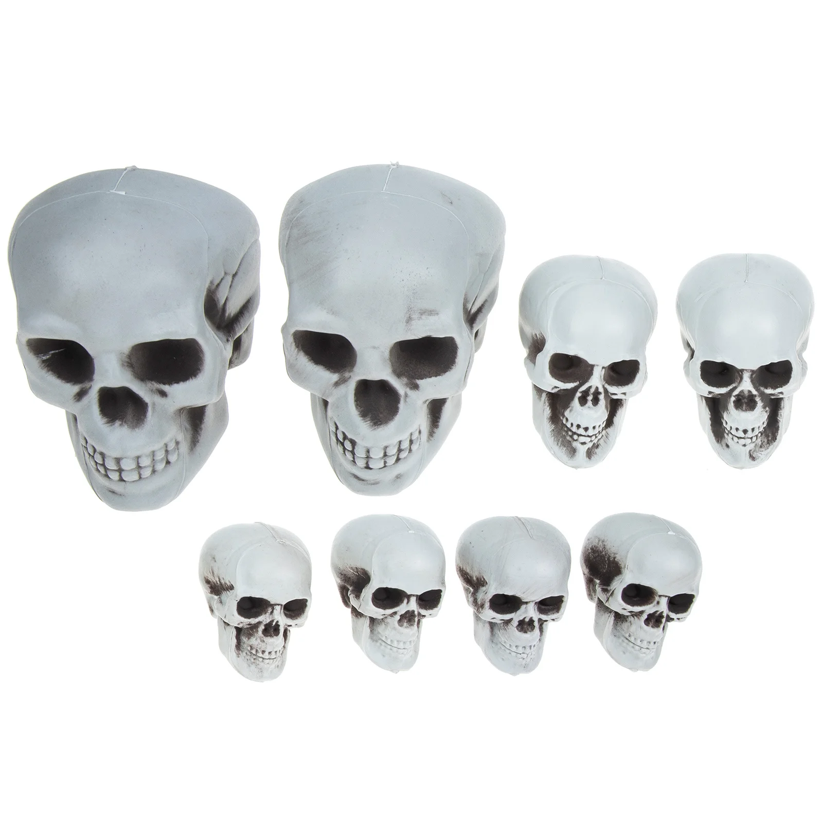 

8Pcs Skull Head Decoration Lifelike Creepy Halloween Party Supplies Haunted House Scary Artificial Prop Realistic Skull