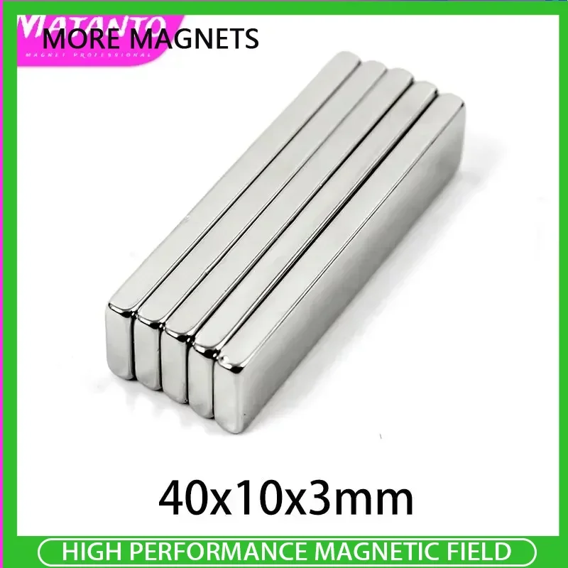 

5/10/20PCS 40x10x3mm Block Powerful Strong Magnetic Magnets N35 Quadrate Permanent NdFeB Magnet