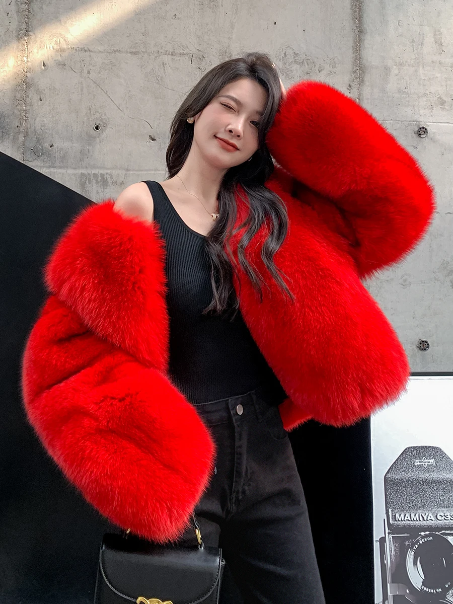 

2024 Autumn And Winter New Style Short Style Imported Whole Leather Fox Fur Coat For Women Small Young Style Fur Coat