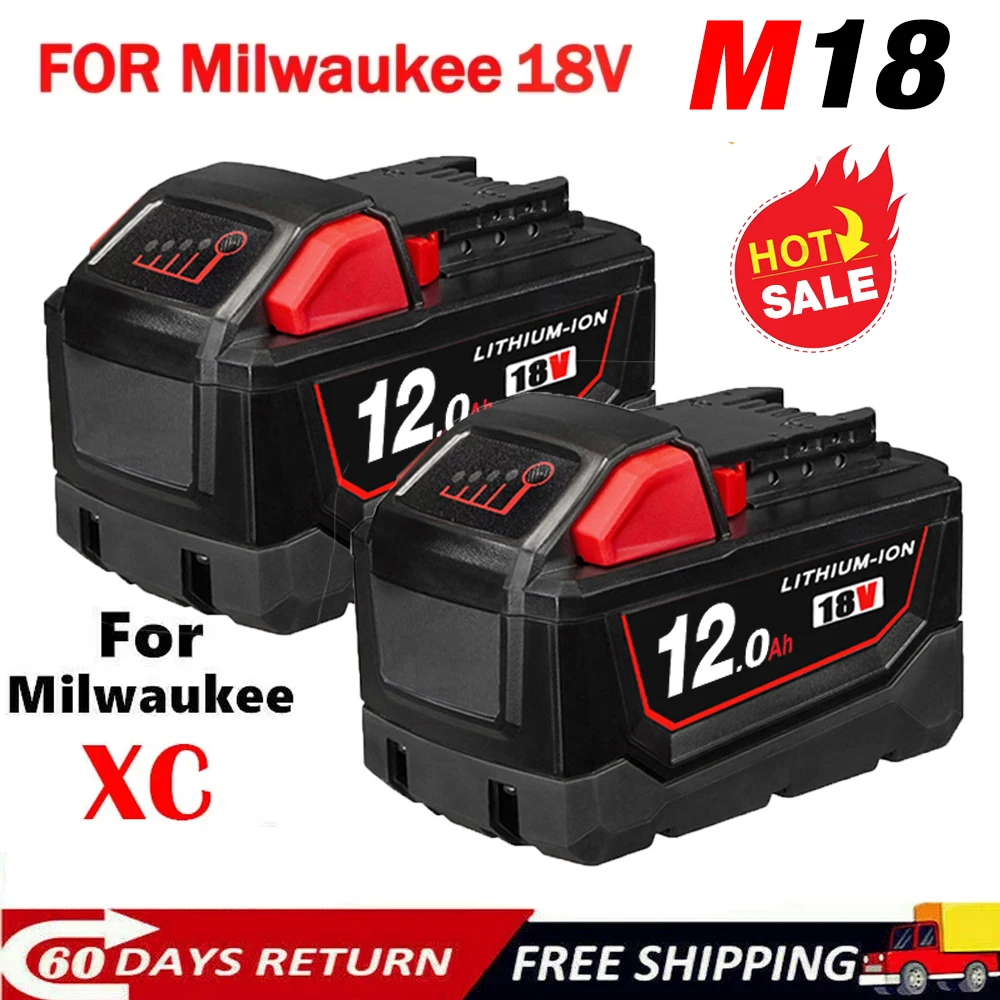 

NEW 18V 12.0Ah Für Milwaukee Akku 18B6 18V XC Li-ion 48-11-1860 48-11-1852 48-11-1850 48-11-1840 48-11-1820 Batteries Ladegerät