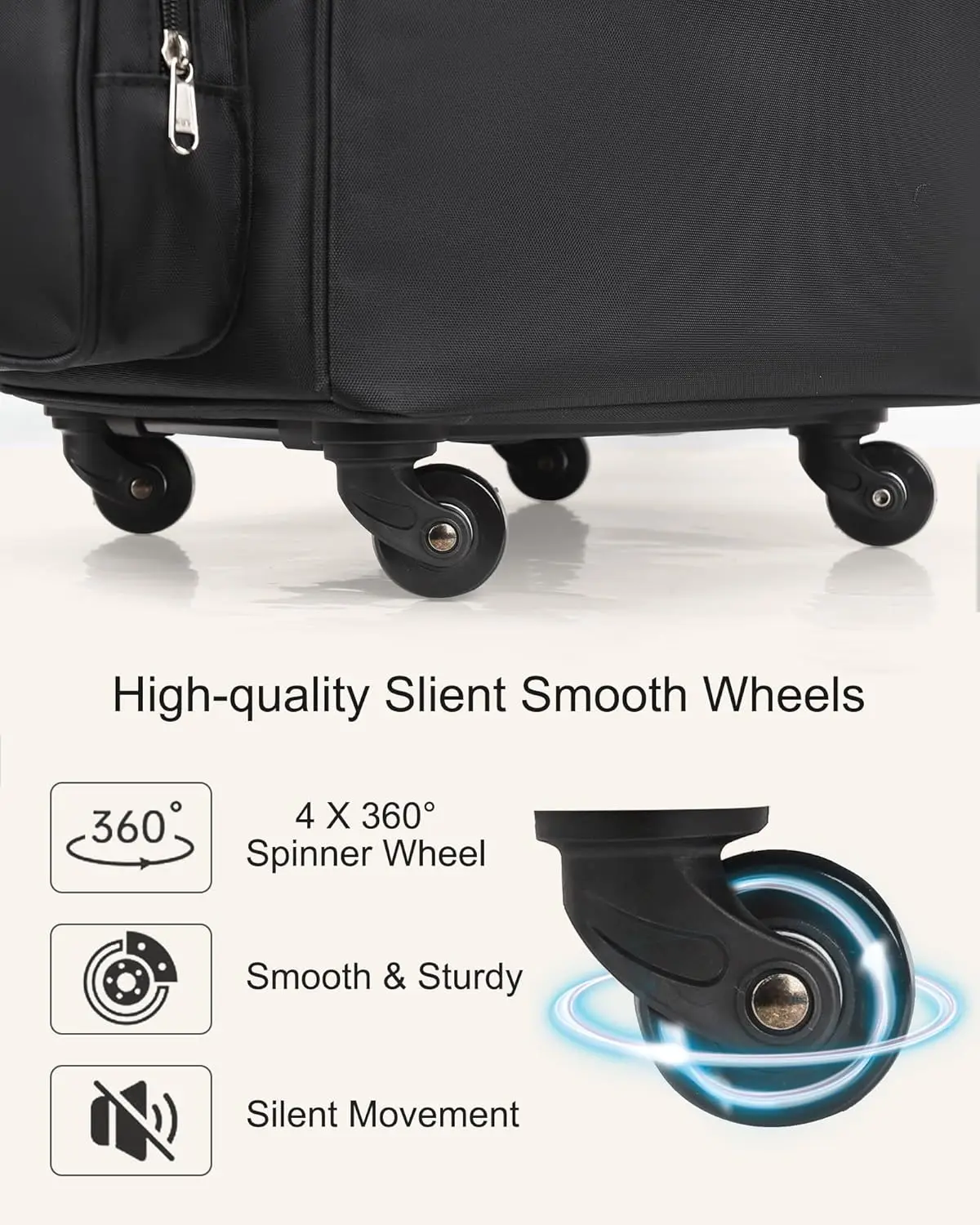 Relavel Rolling Makeup Train Case, Hairstylist Traveling Bag With 4 Wheels, Heat Insulation Full Layer, Adjustable Dividers,