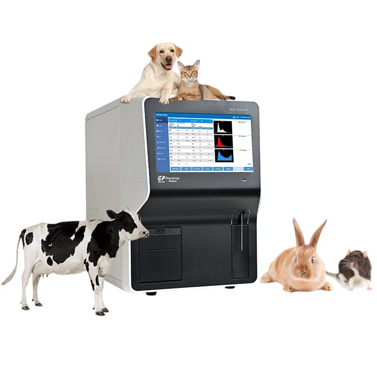 portable 3-diff hematology analyzer auto blood analyzer for human and veterinary