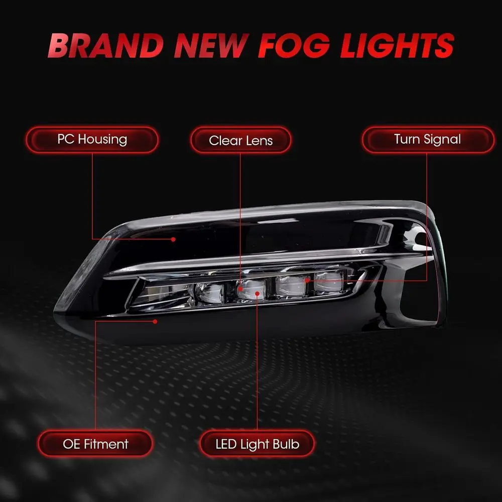 مجموعة إشارة الانعطاف LED لسيارة Honda Accord لعام 2018-2020 مع عدسة شفافة، تتضمن مفتاحًا ومجموعة أسلاك #5