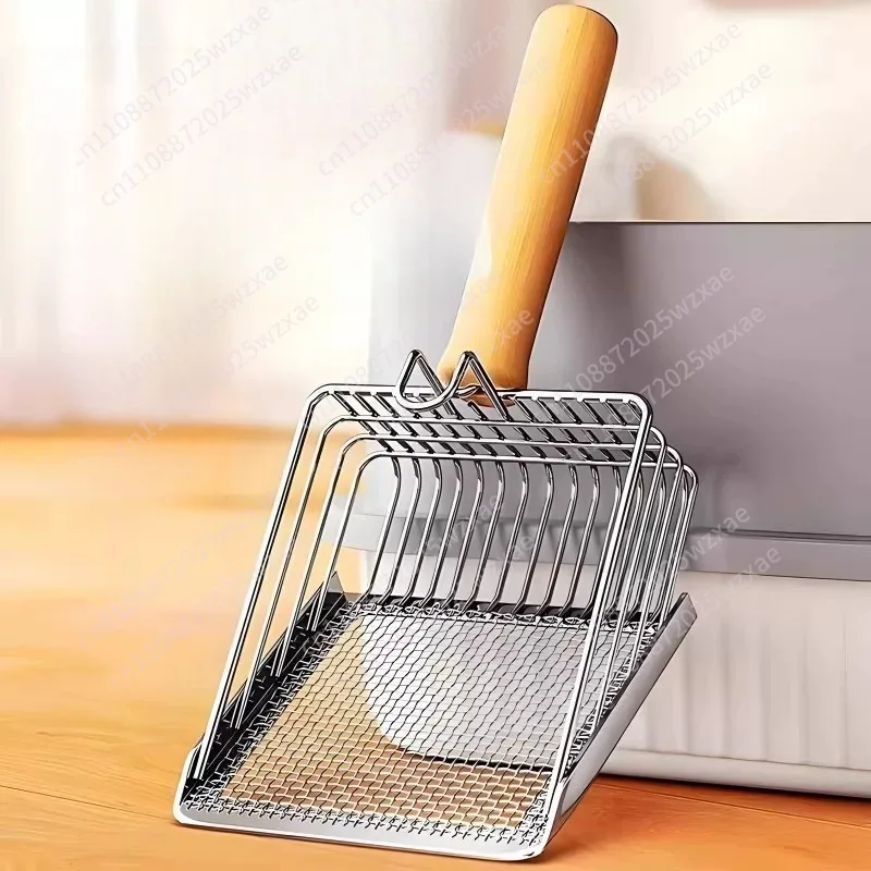 Cat litter shovel two-in-one metal stainless steel fine-hole cat shit shovel, mineral sand, tofu sand shovel artifact