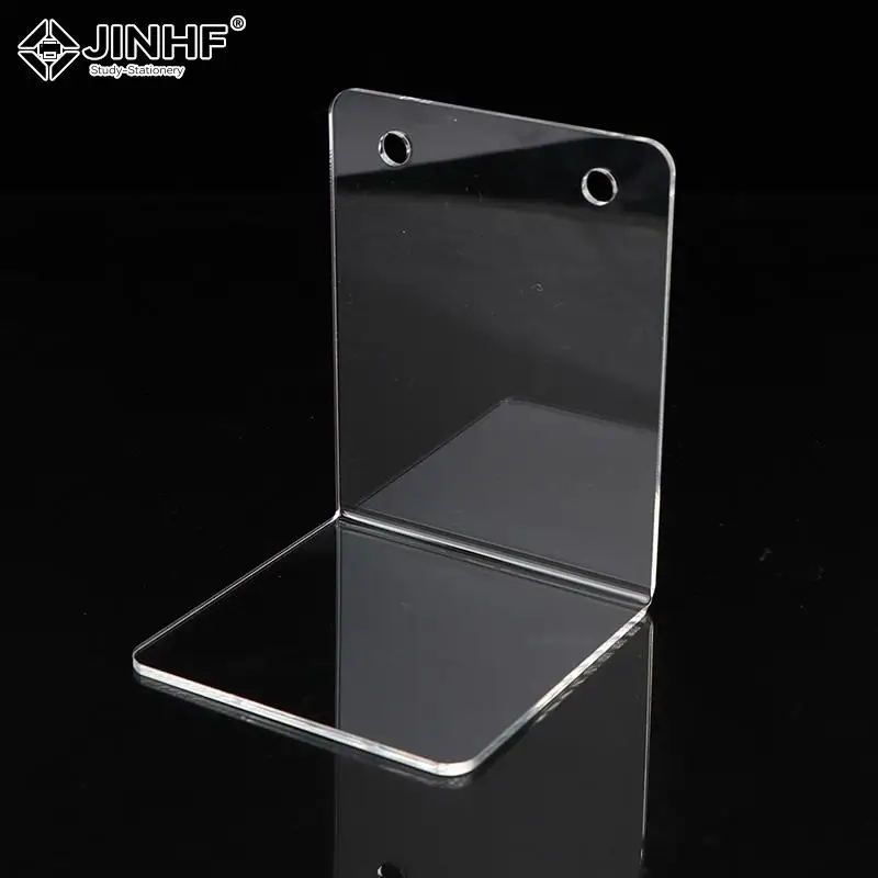 1Pc Transparent Acrylic Bookends Stand Bookshelf Desktop Decorative Storage Rack Bookend Book Holder School Stationery