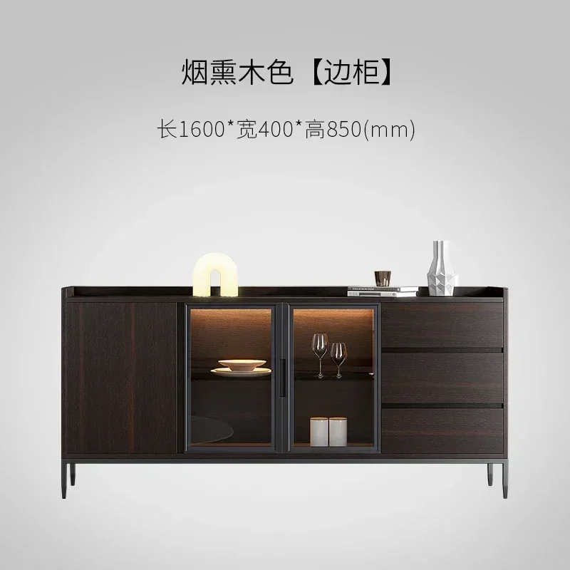 Light Luxury Sideboard Cabinet Sprinkler Cabinet Integrated Wall Ultra-Thin Narrow Glass Storage Cabinet