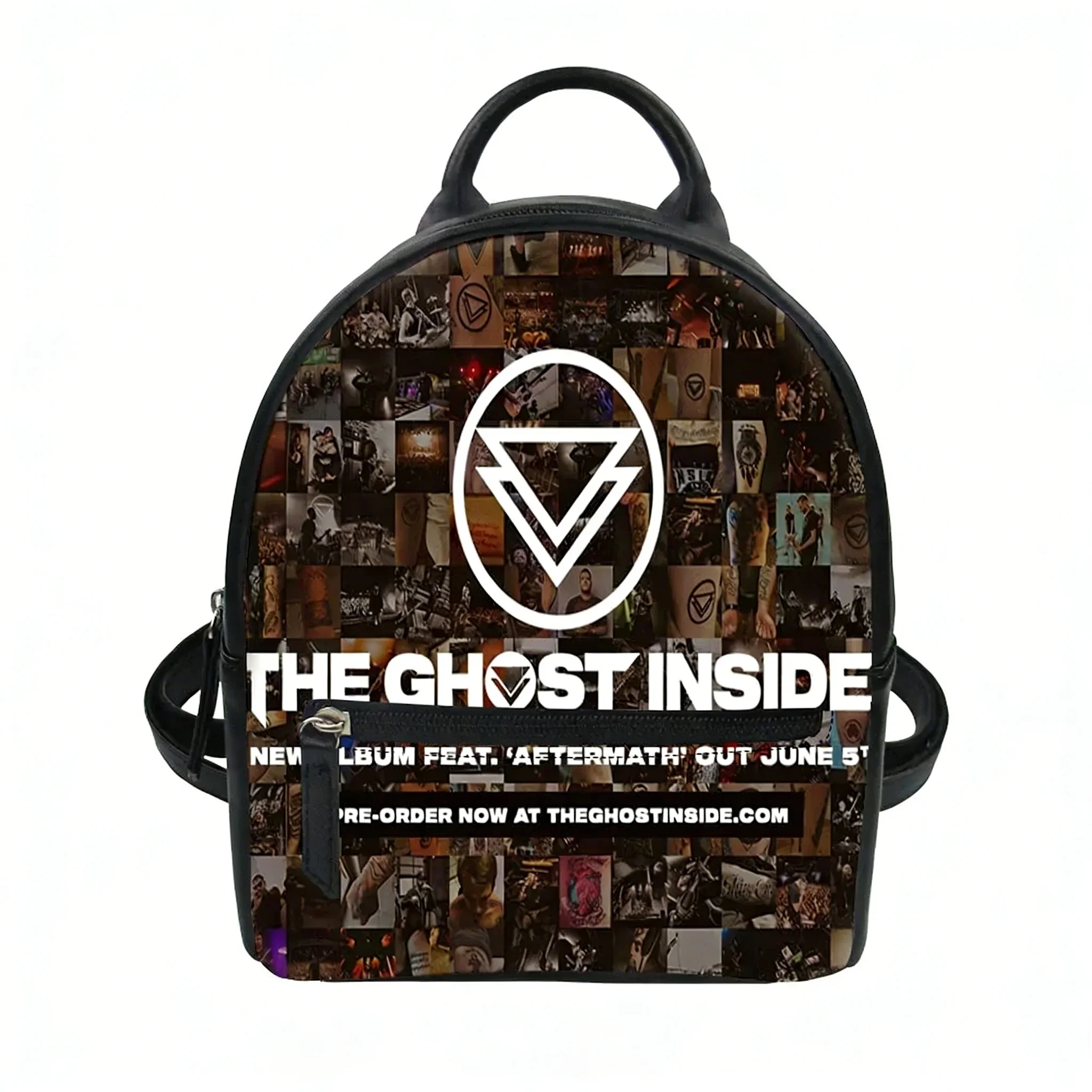 

The Ghost Inside Rock Band Custom Backpack Purse Womens Carter Schoolbags Double Shoulder Bag Mini Daypack Leather Travel Bag