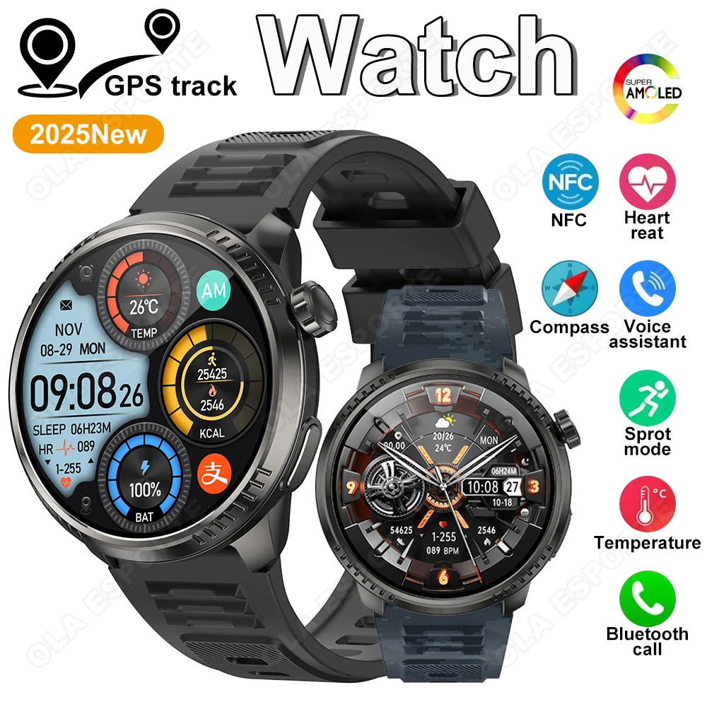 

Smart Watch 5ATM Waterproof Bluetooth Call GPS Tracker Multiple Sports Modes Pedometer Heart Rate Sleep Monitoring Smartwatch