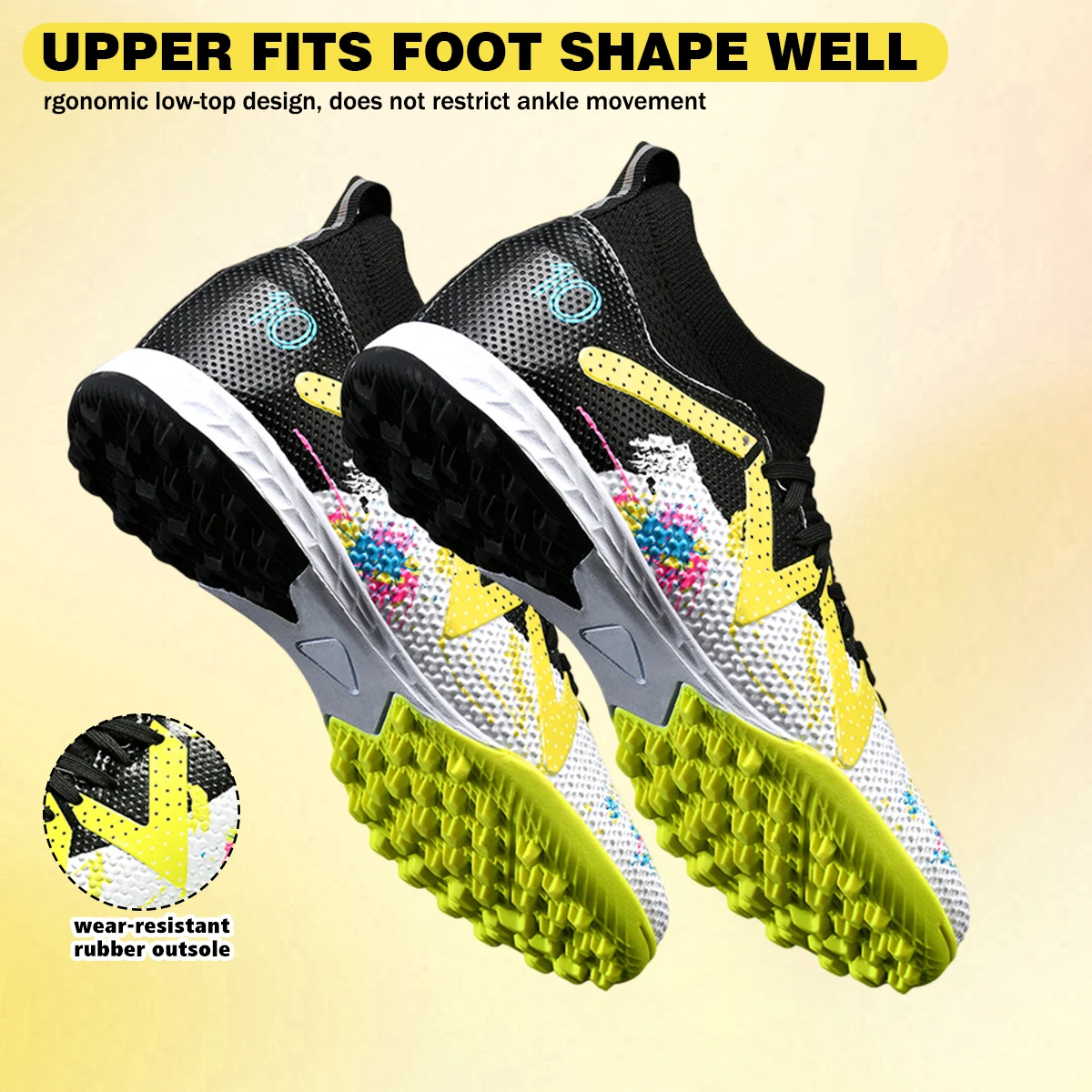 

All Weather Wearproof Men TF Football Shoes, Breathable Comfort Footwear For Daily Outdoor Match