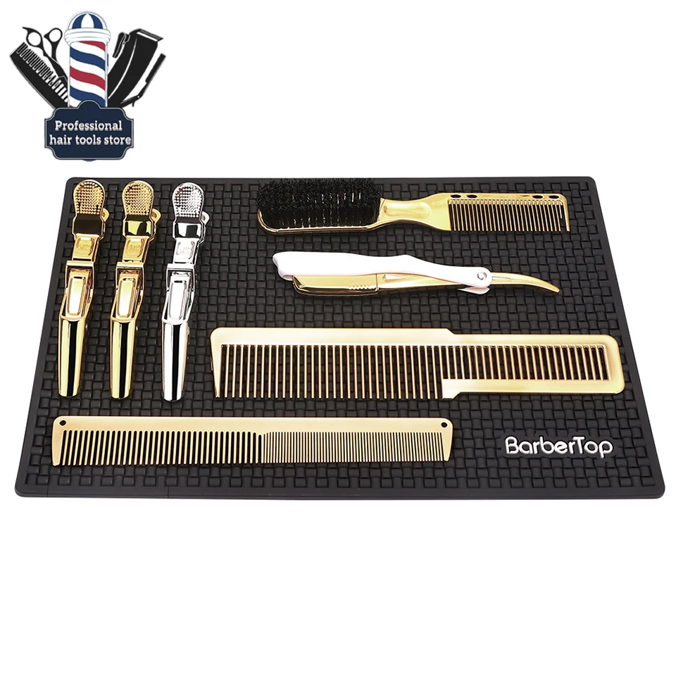 Anti-skid Silicone Mat para uso de cabelo Straightener, Black Electric Clipper Mat, coxim resistente ao calor, Barbershop