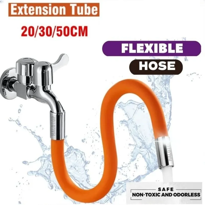 Kitchen Faucet Extension Hose Bathroom 360° Rotation Bending Faucet Extender Wash Basin Water Saving Tap Filter Extension Tube