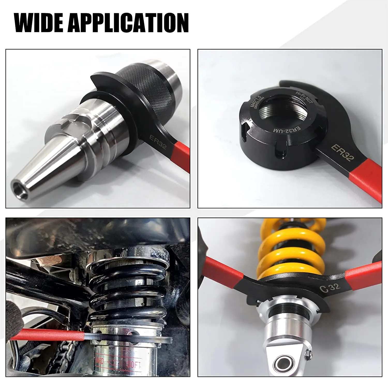 Llave tipo C APU13 APU16 ER25 ER32 ER40 para herramientas de torno CNC, tuerca de sujeción, llave central de mecanizado de acero de alto carbono