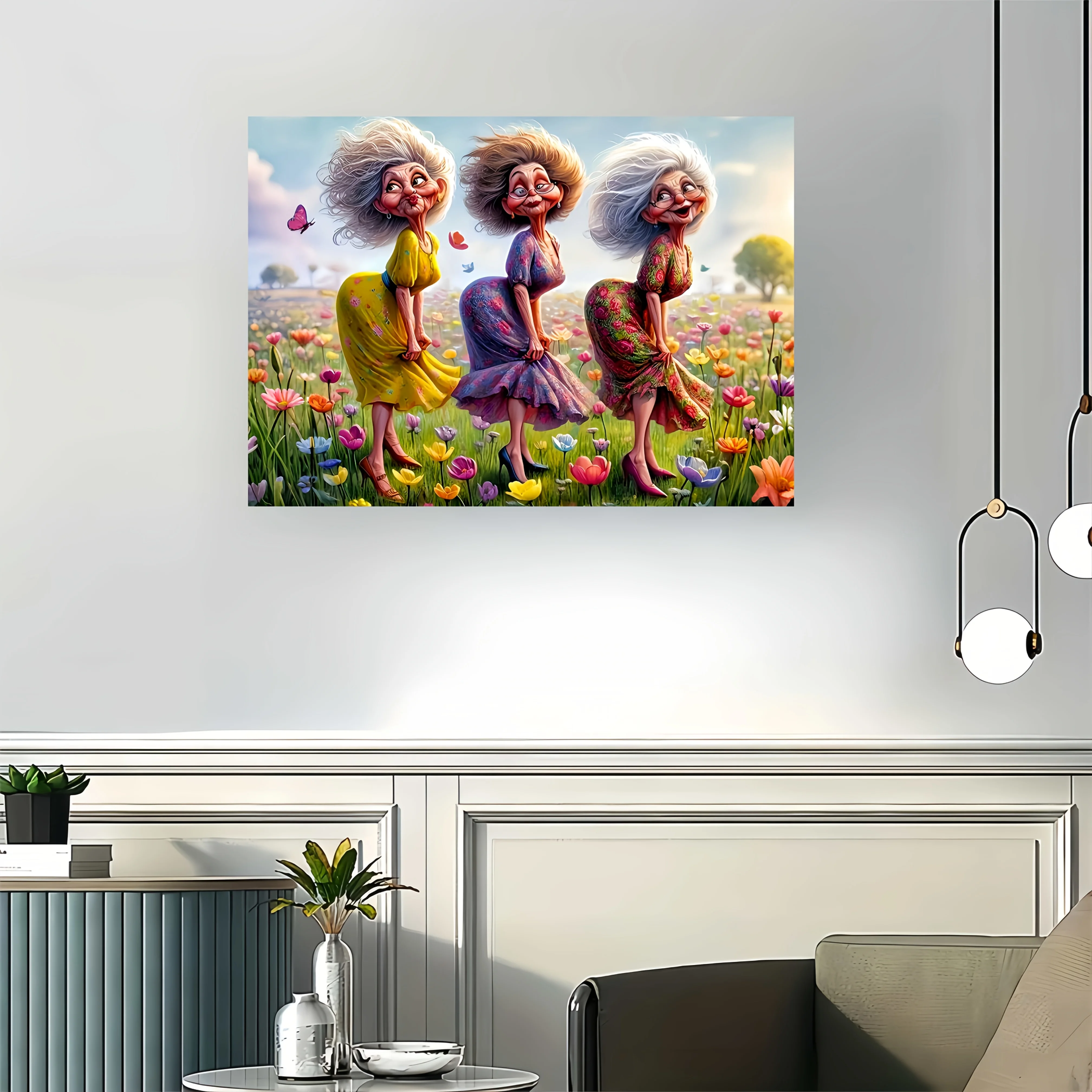 1000 peças quebra-cabeça da avó do jardim para adultos-design floral vibrante com mulheres idosas alegre, diversão familiar ga interativo