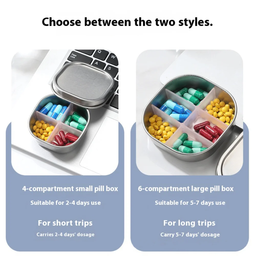 

4/6 сеток, коробка для таблеток, еженедельная коробка для таблеток, большой влагостойкий органайзер для хранения таблеток, портативный футляр для лекарств для путешествий