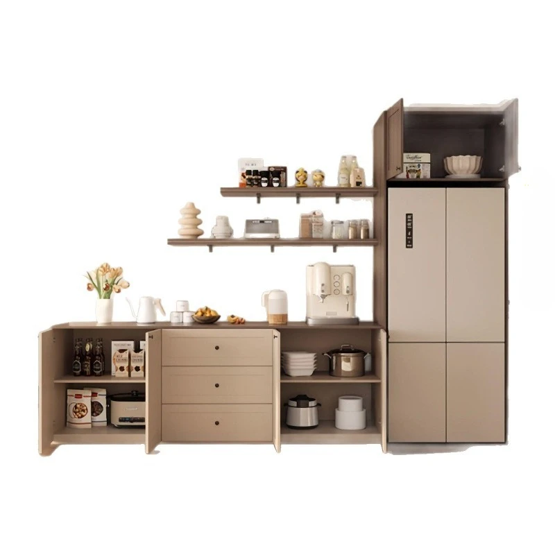 Medieval French side cabinet, embedded refrigerator cabinet, integrated storage against the wall, living room household tea