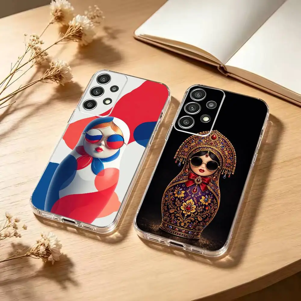 Matryoshka Street Graffiti Style  Phone Case Soft Transparent Case For Samsung S25,S24,S21,S23,S22,S30,Plus,S20,Ultra